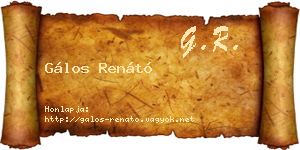 Gálos Renátó névjegykártya